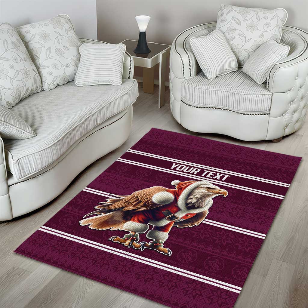 NRL Manly Warringah Christmas Personalised Area Rug with Sea Eagles Mascot - Vibe Hoodie Shop