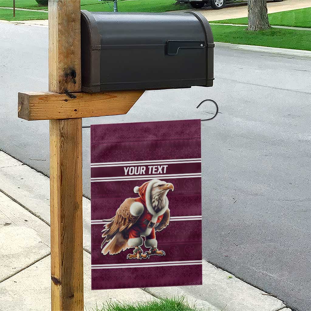 NRL Manly Warringah Christmas Personalised Garden Flag with Sea Eagles Mascot - Vibe Hoodie Shop