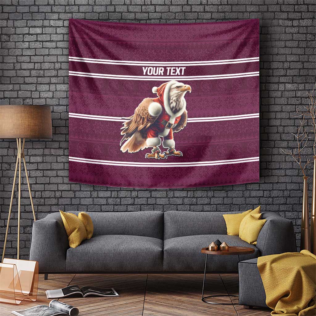 NRL Manly Warringah Christmas Personalised Tapestry with Sea Eagles Mascot - Vibe Hoodie Shop