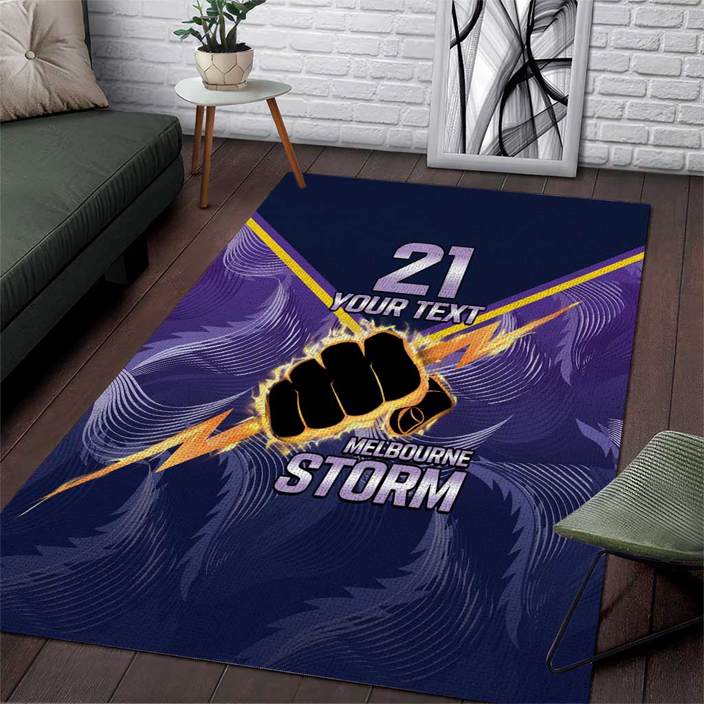 NRL Storm Custom Area Rug Minimalism Style - Vibe Hoodie Shop