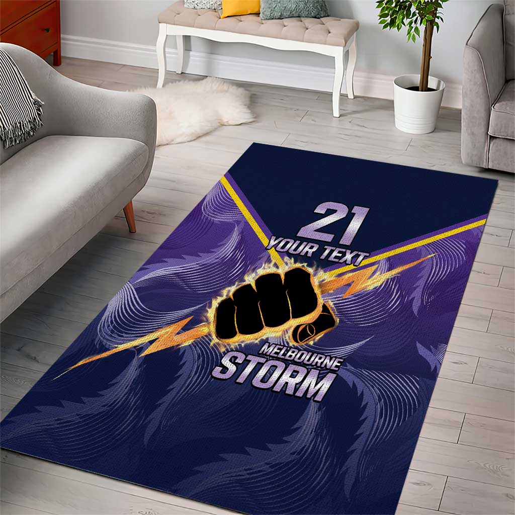 NRL Storm Custom Area Rug Minimalism Style - Vibe Hoodie Shop