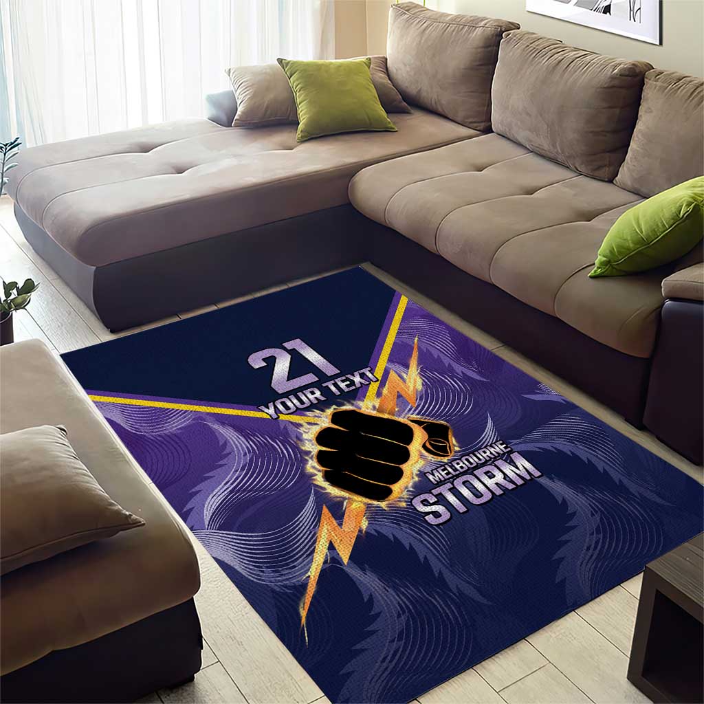 NRL Storm Custom Area Rug Minimalism Style - Vibe Hoodie Shop