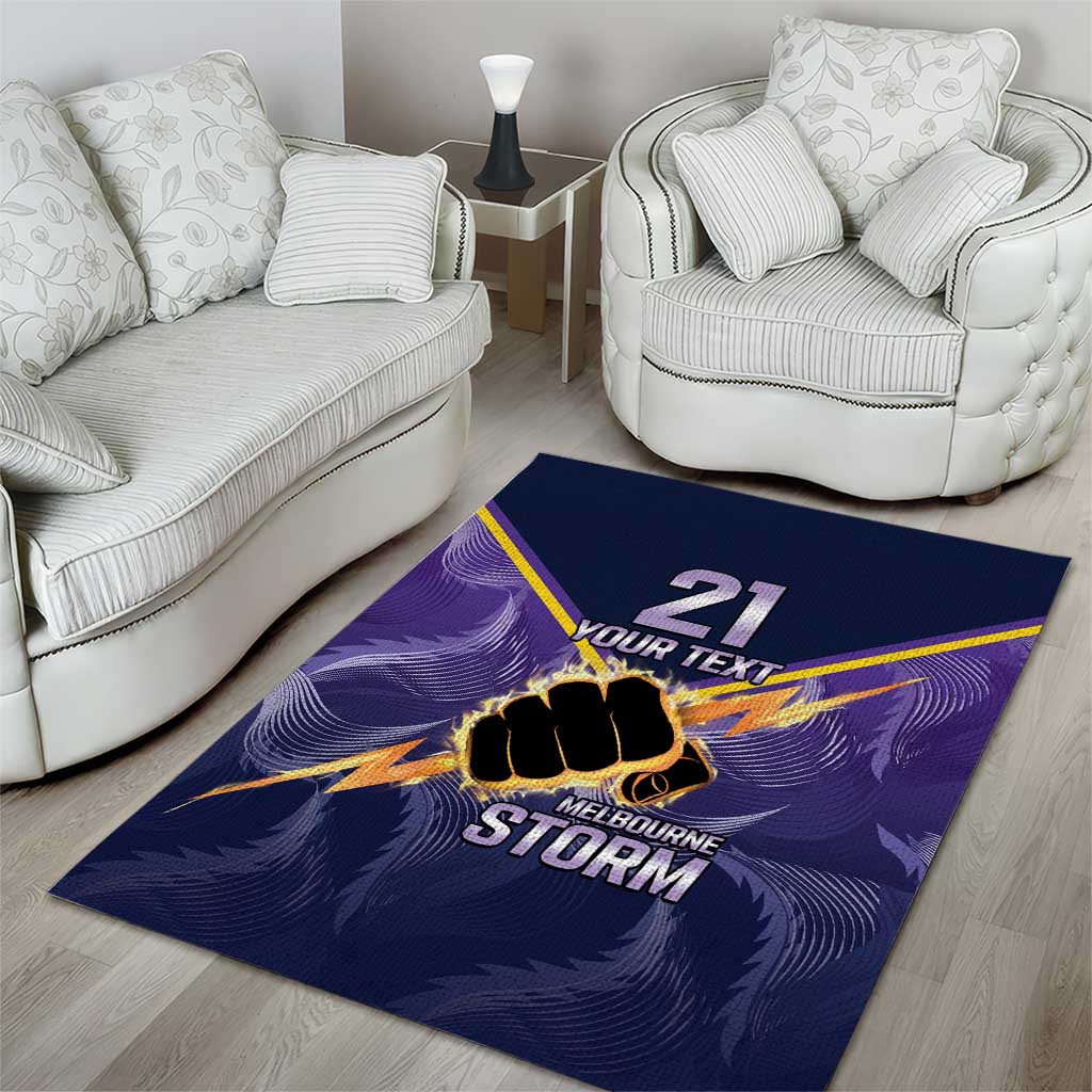 NRL Storm Custom Area Rug Minimalism Style - Vibe Hoodie Shop