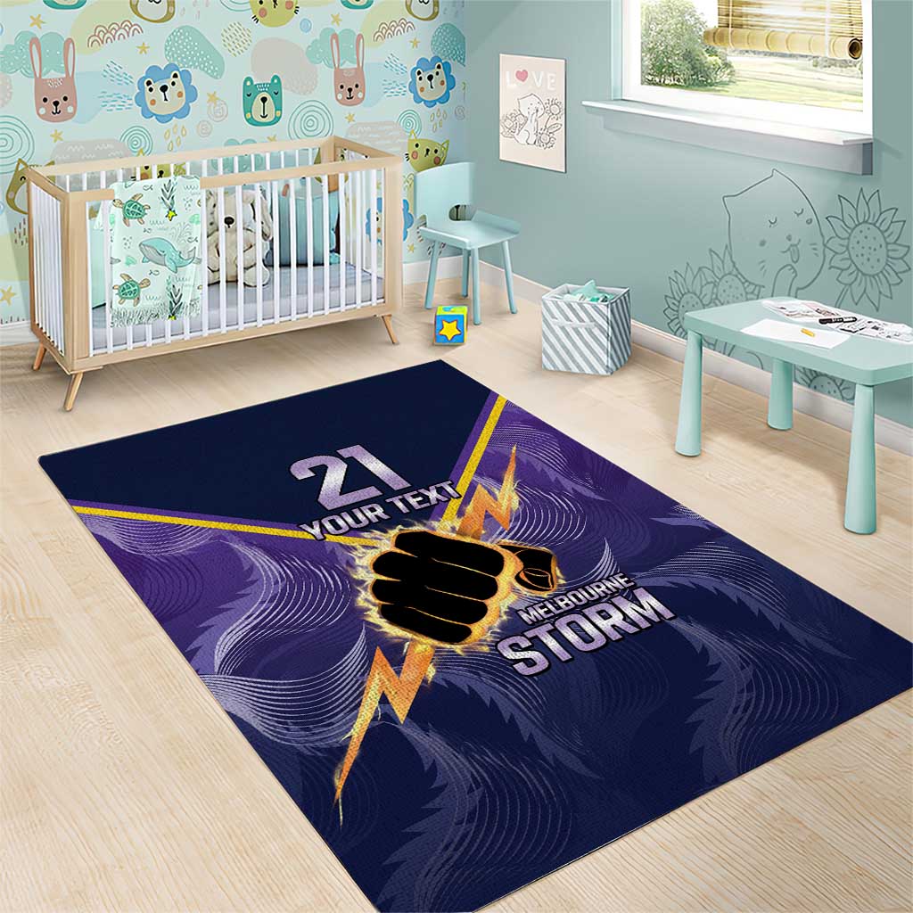 NRL Storm Custom Area Rug Minimalism Style - Vibe Hoodie Shop