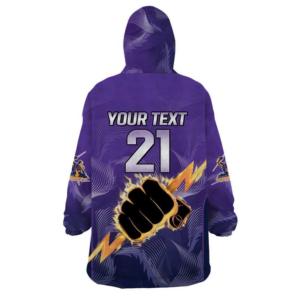 NRL Storm Custom Wearable Blanket Hoodie Minimalism Style - Vibe Hoodie Shop