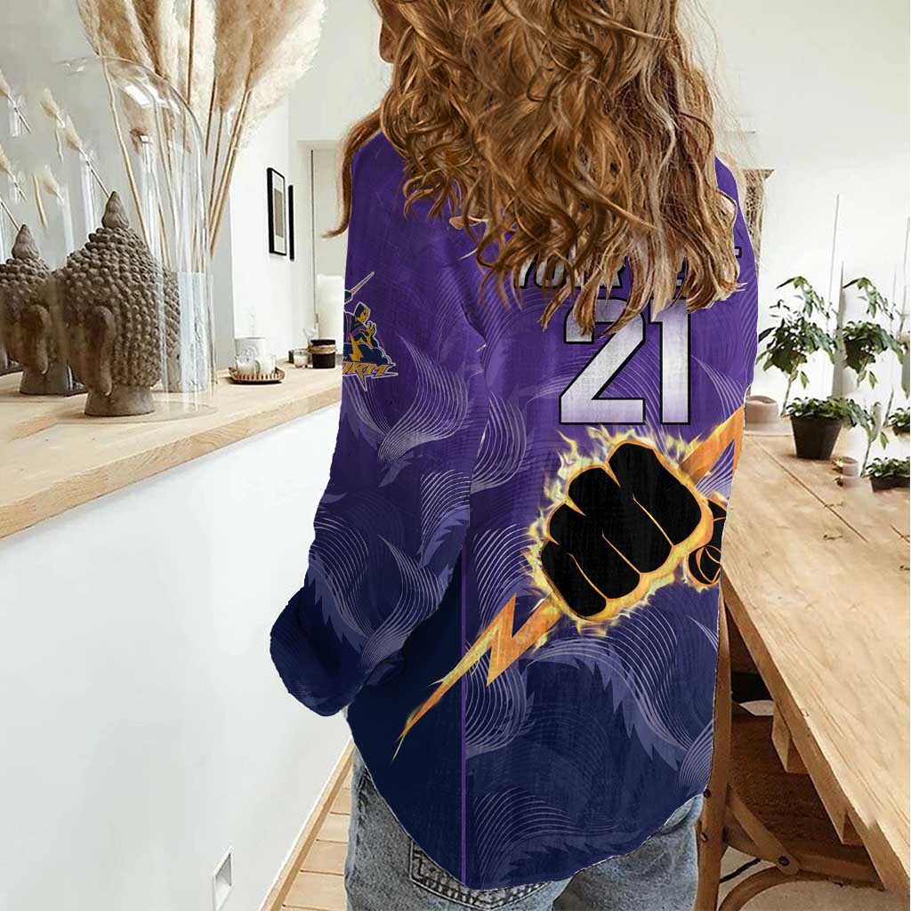 NRL Storm Custom Women Casual Shirt Minimalism Style - Vibe Hoodie Shop