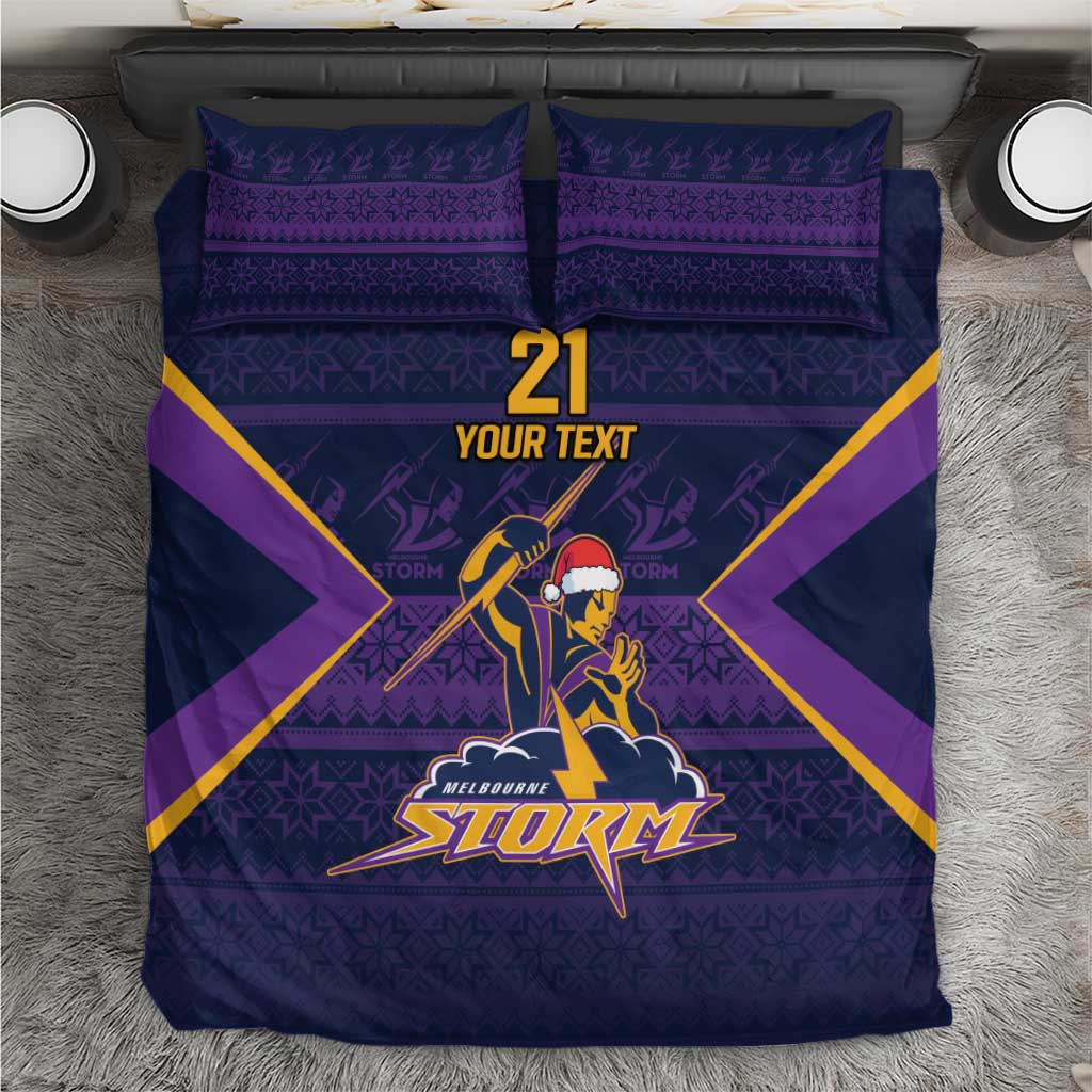 NRL Storm Christmas Custom Bedding Set Minimalism Style - Vibe Hoodie Shop