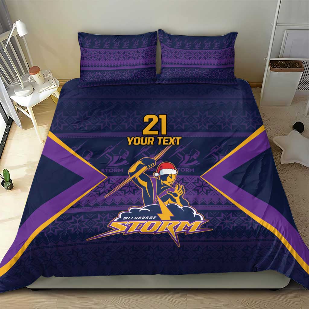 NRL Storm Christmas Custom Bedding Set Minimalism Style - Vibe Hoodie Shop