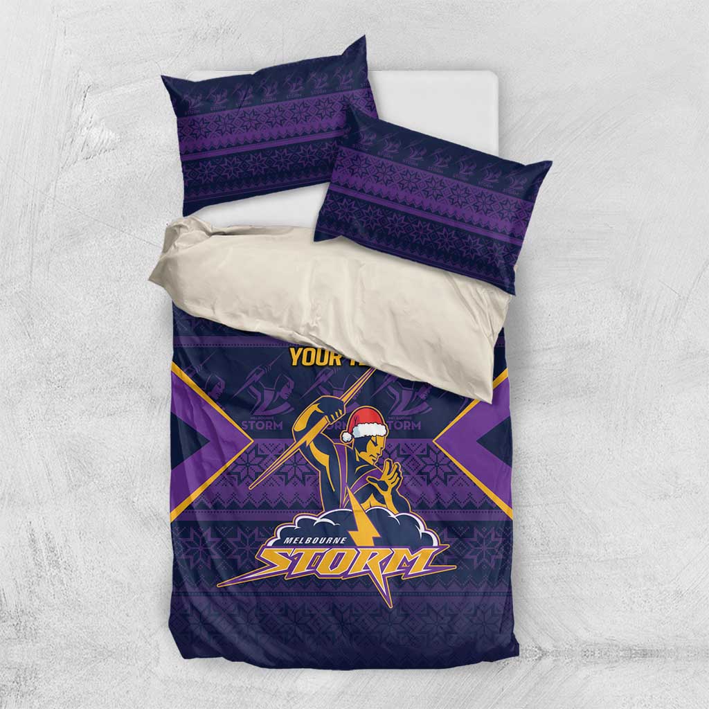 NRL Storm Christmas Custom Bedding Set Minimalism Style - Vibe Hoodie Shop