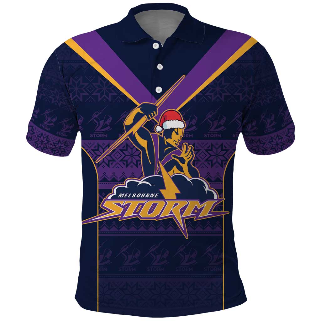 NRL Storm Christmas Custom Polo Shirt Minimalism Style LT9 - Vibe Hoodie Shop