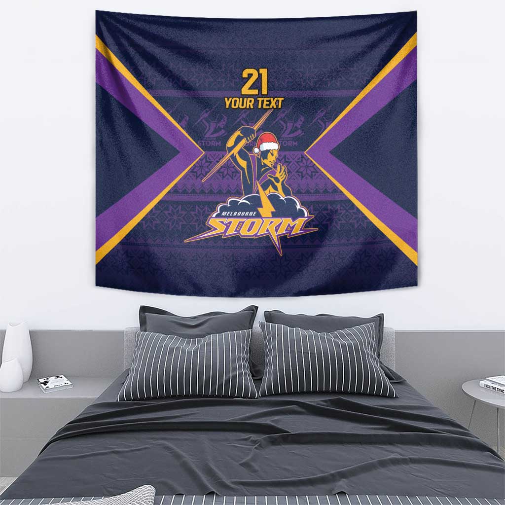 NRL Storm Christmas Custom Tapestry Minimalism Style - Vibe Hoodie Shop