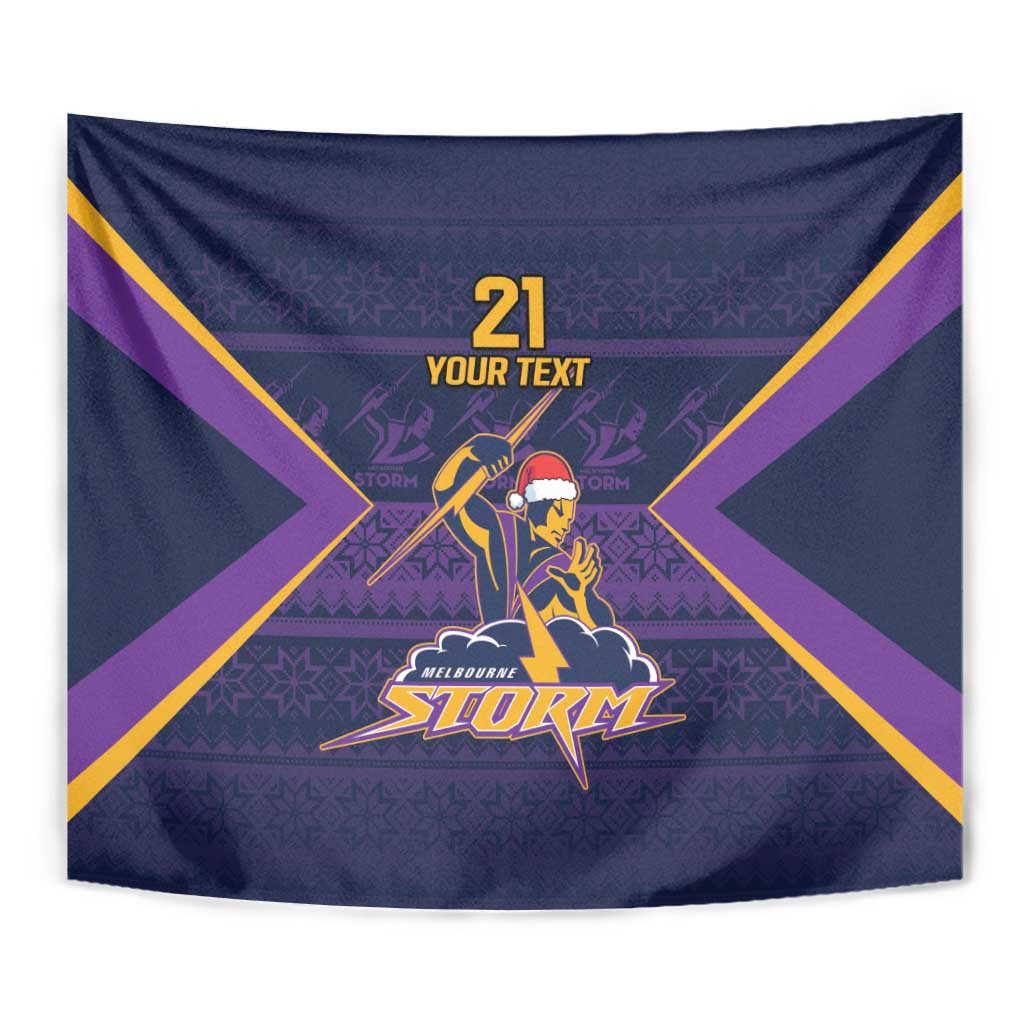 NRL Storm Christmas Custom Tapestry Minimalism Style - Vibe Hoodie Shop