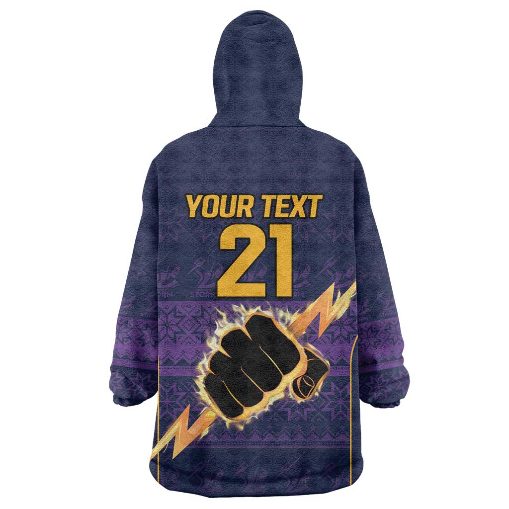 NRL Storm Christmas Custom Wearable Blanket Hoodie Minimalism Style - Vibe Hoodie Shop