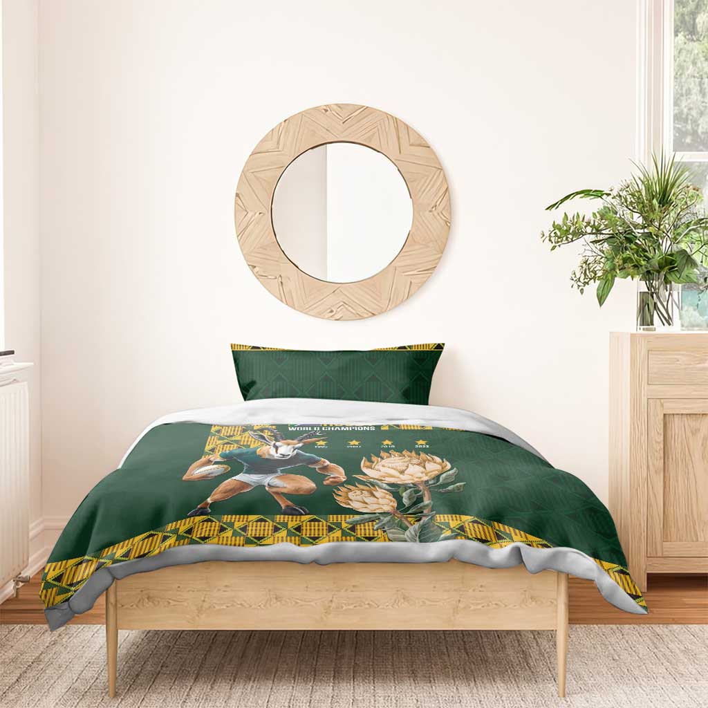 South Africa Rugby History World Champions Bedding Set Springboks Make History - Vibe Hoodie Shop