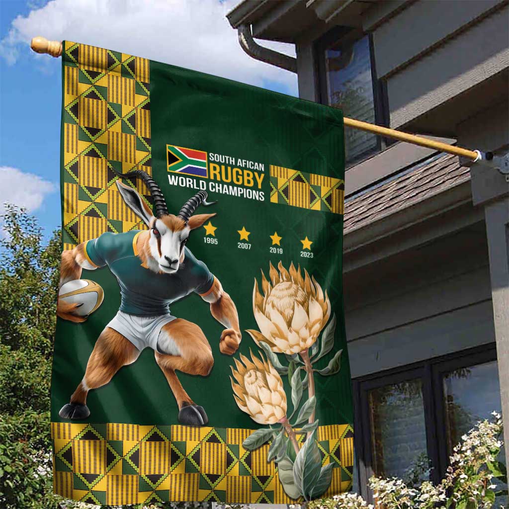 South Africa Rugby History World Champions Garden Flag Springboks Make History - Vibe Hoodie Shop