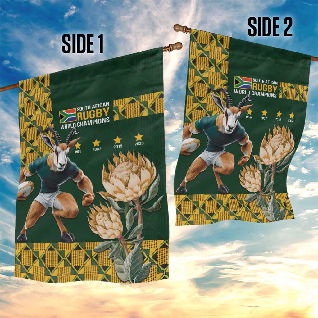 South Africa Rugby History World Champions Garden Flag Springboks Make History - Vibe Hoodie Shop