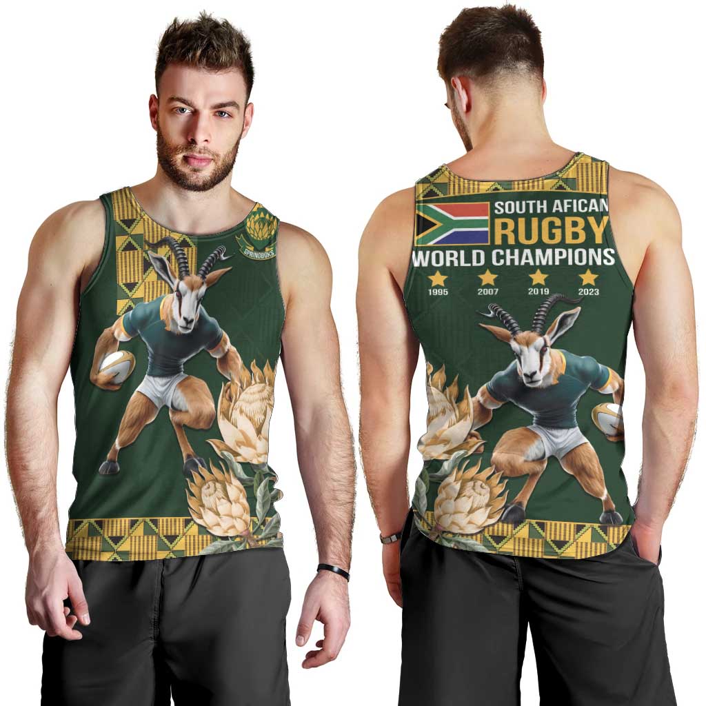 South Africa Rugby History World Champions Men Tank Top Springboks Make History - Vibe Hoodie Shop