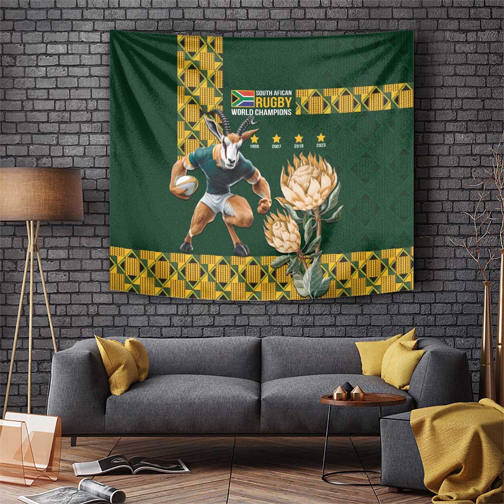 South Africa Rugby History World Champions Tapestry Springboks Make History - Vibe Hoodie Shop