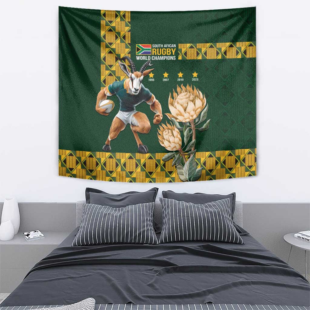 South Africa Rugby History World Champions Tapestry Springboks Make History - Vibe Hoodie Shop