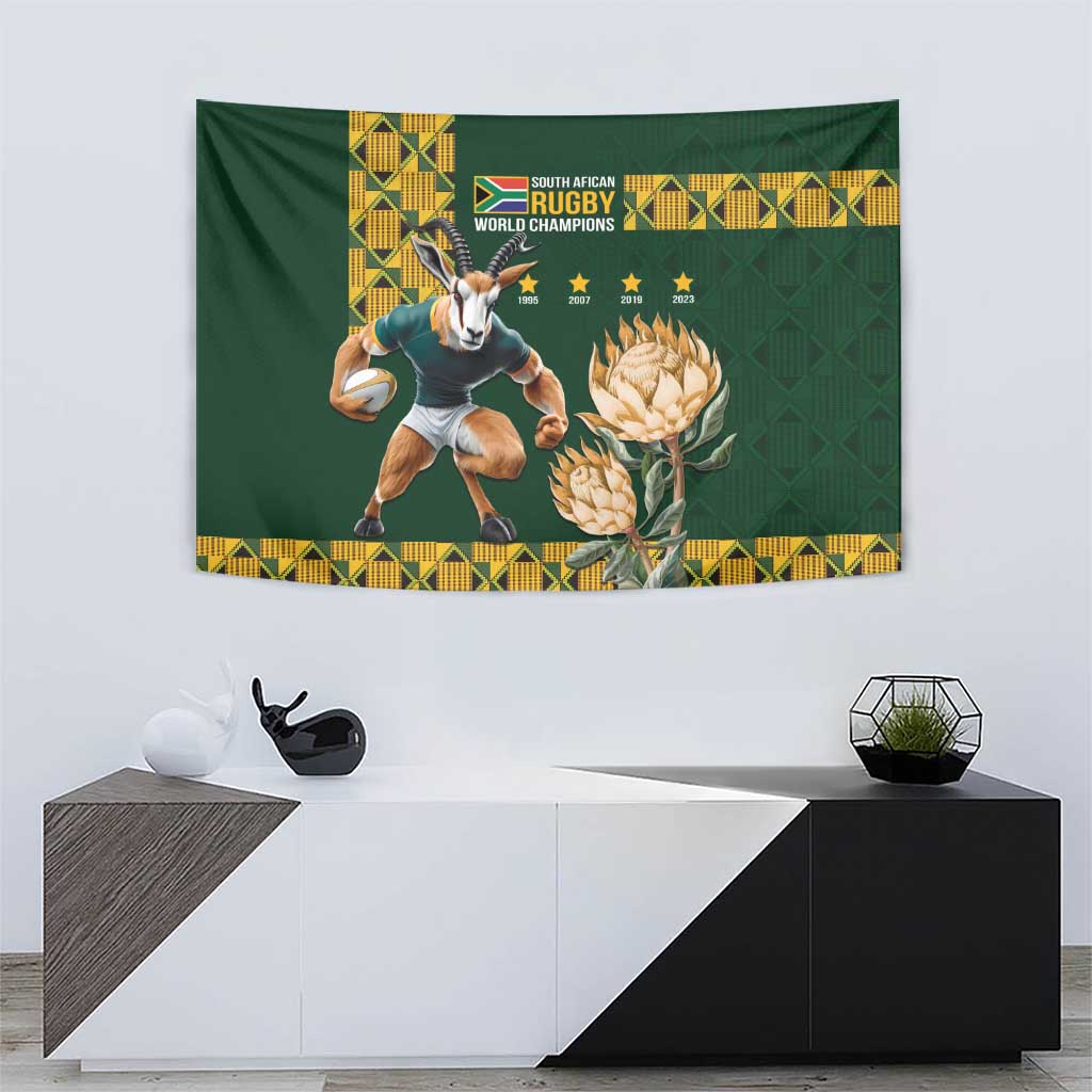 South Africa Rugby History World Champions Tapestry Springboks Make History - Vibe Hoodie Shop