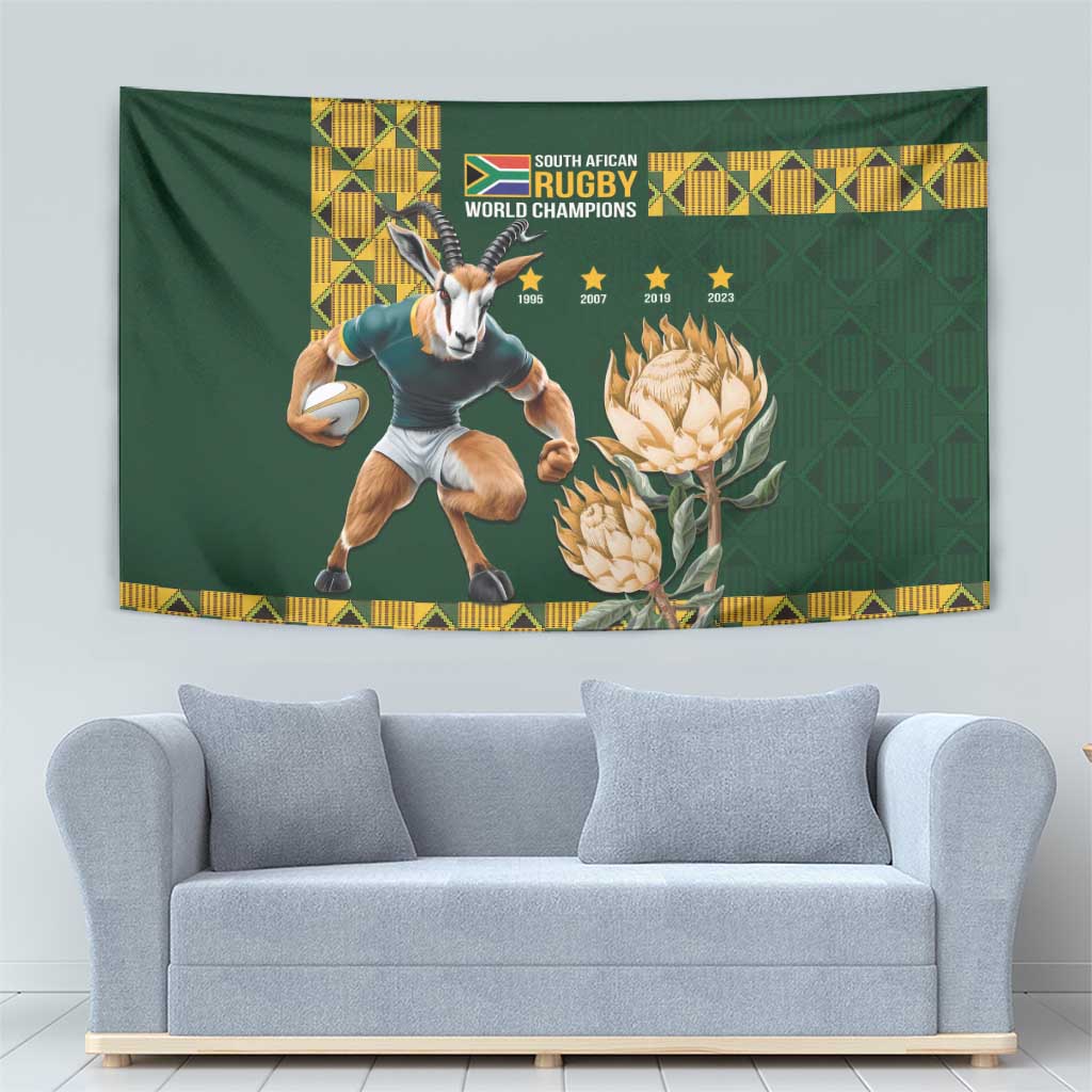 South Africa Rugby History World Champions Tapestry Springboks Make History - Vibe Hoodie Shop