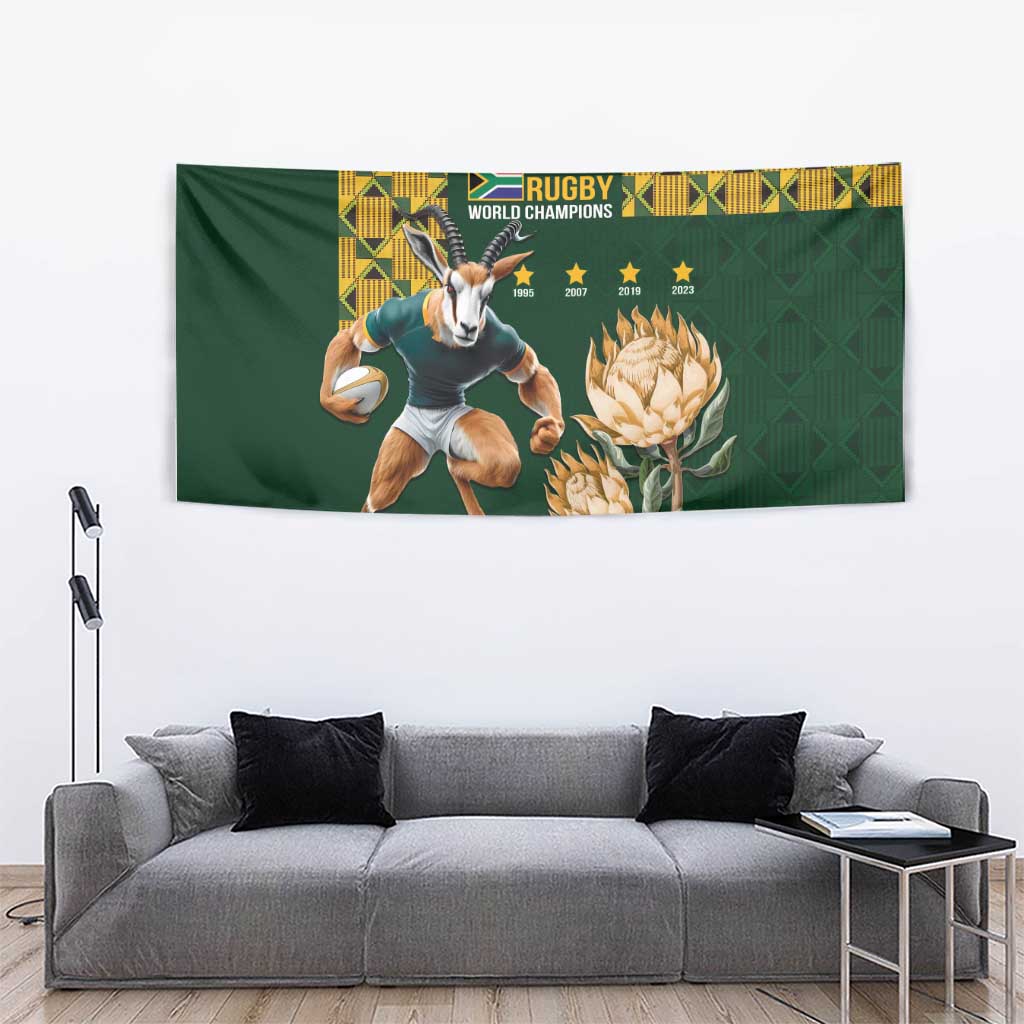 South Africa Rugby History World Champions Tapestry Springboks Make History - Vibe Hoodie Shop