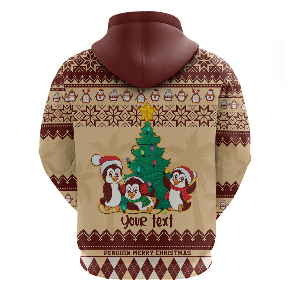 Australia Penguin Christmas Argyle Pattern Personalised Hoodie LT9 - Vibe Hoodie Shop