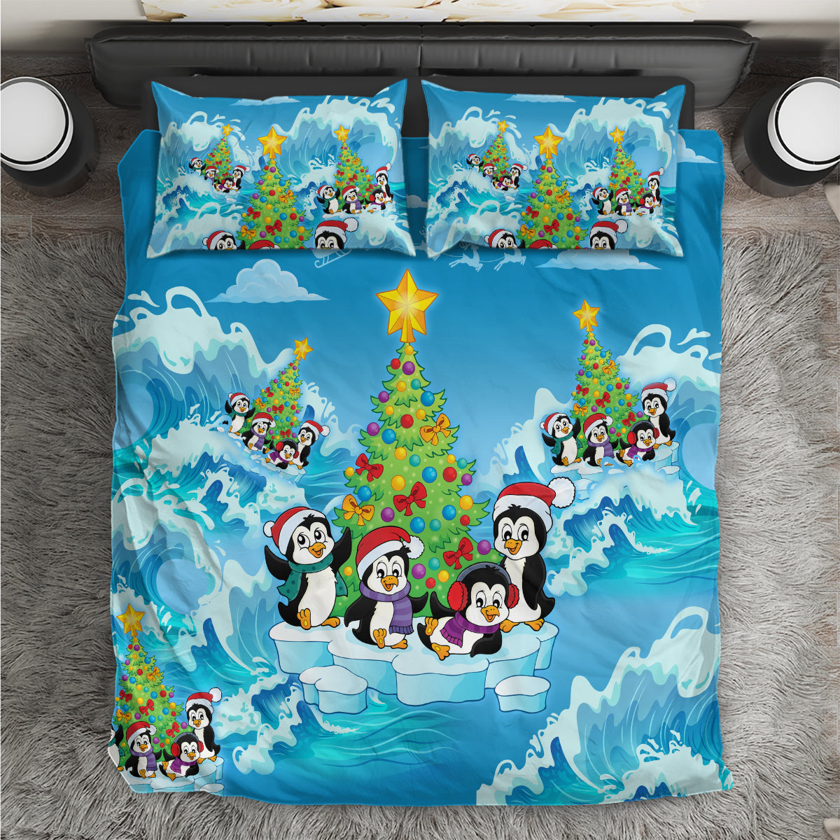 Its Penguin-ing To Look A Lot Like Christmas Bedding Set - Vibe Hoodie Shop