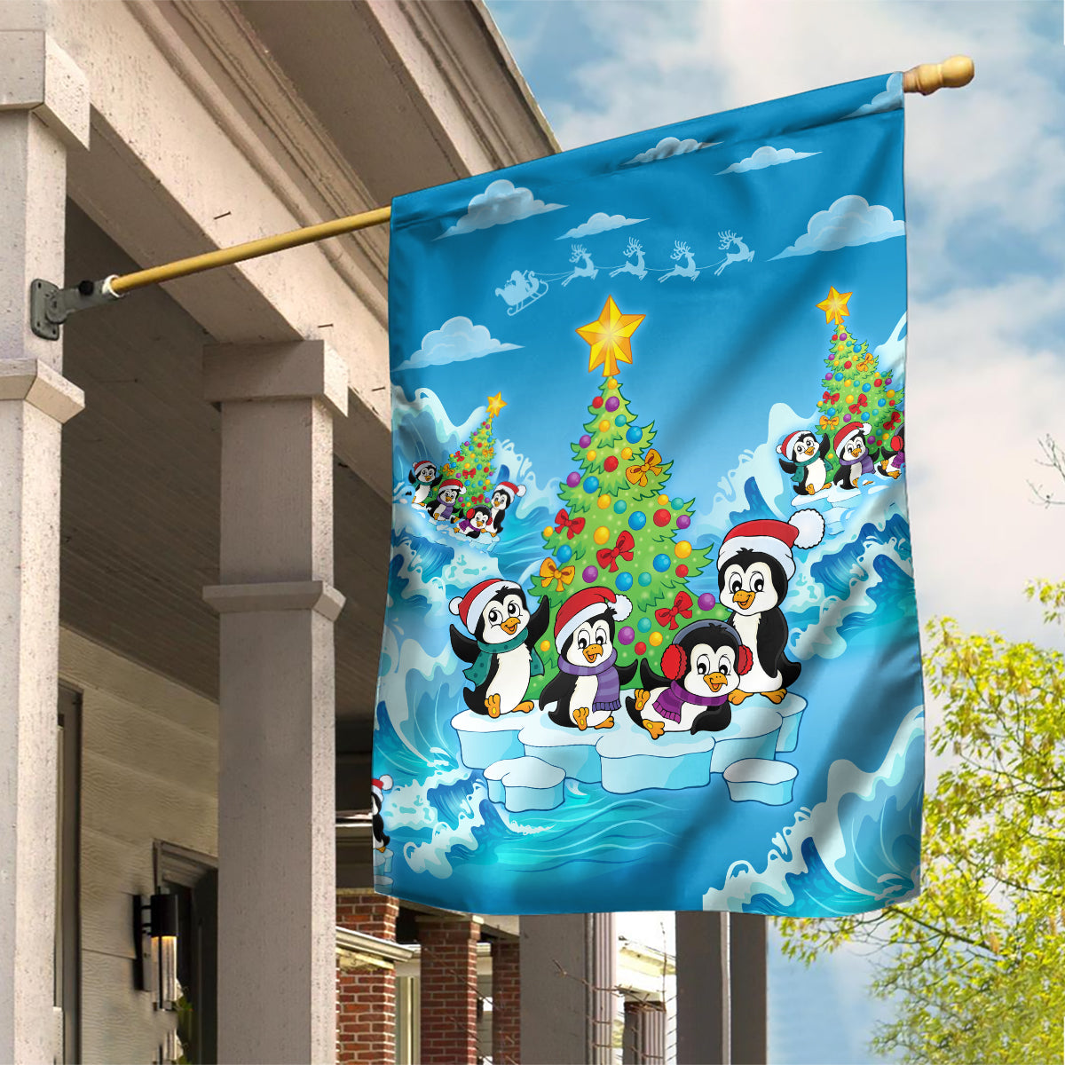 Its Penguin-ing To Look A Lot Like Christmas Garden Flag - Vibe Hoodie Shop