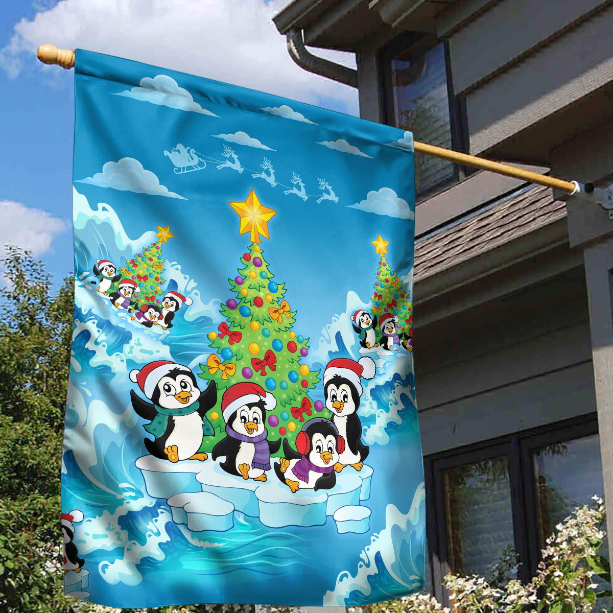 Its Penguin-ing To Look A Lot Like Christmas Garden Flag - Vibe Hoodie Shop