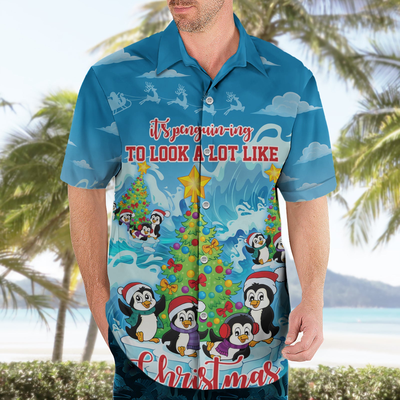 Its Penguin-ing To Look A Lot Like Christmas Hawaiian Shirt - Vibe Hoodie Shop
