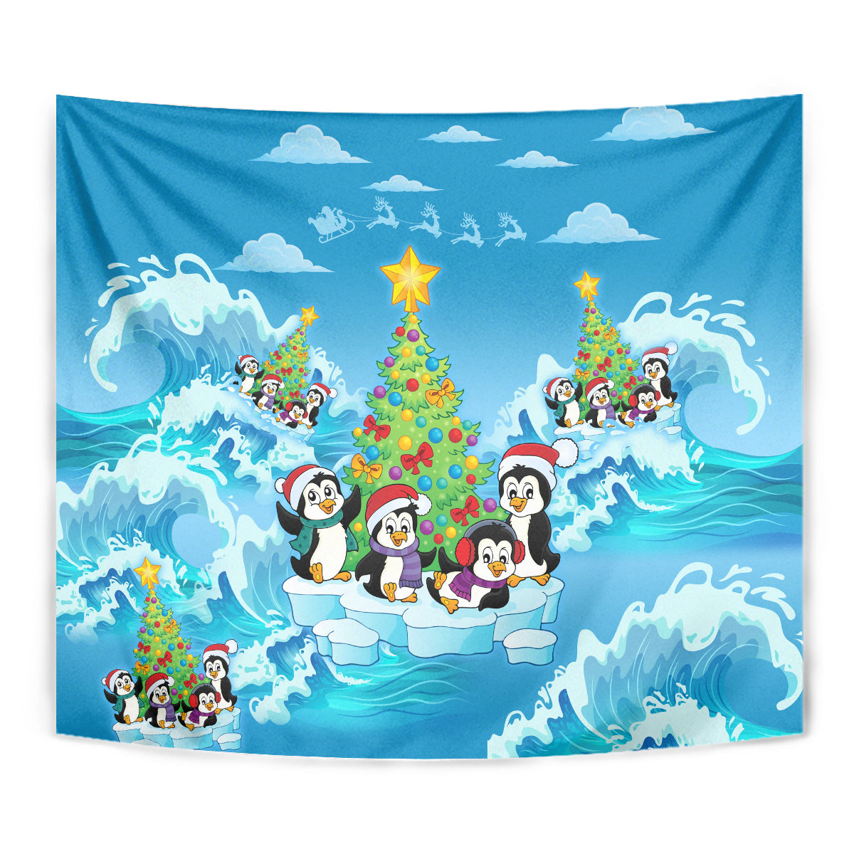 Its Penguin-ing To Look A Lot Like Christmas Tapestry - Vibe Hoodie Shop