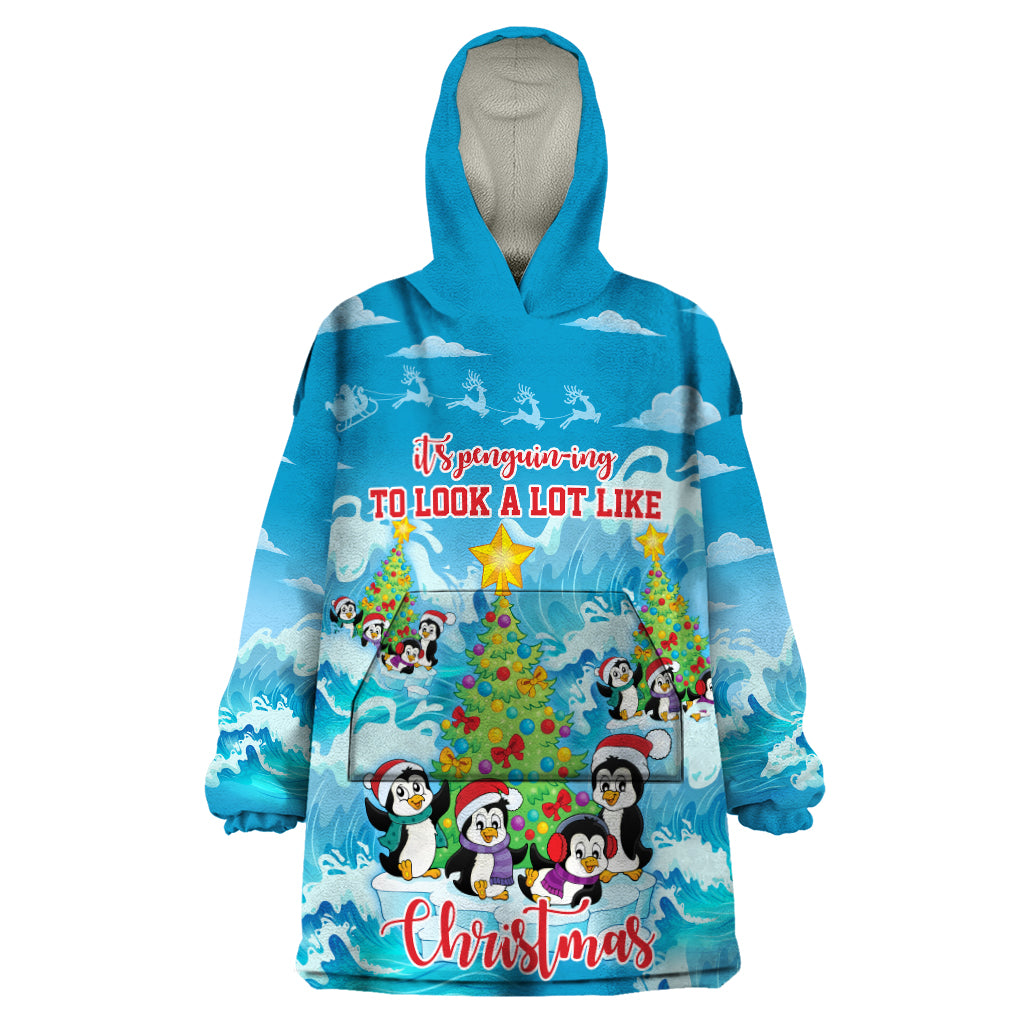 Its Penguin-ing To Look A Lot Like Christmas Wearable Blanket Hoodie - Vibe Hoodie Shop