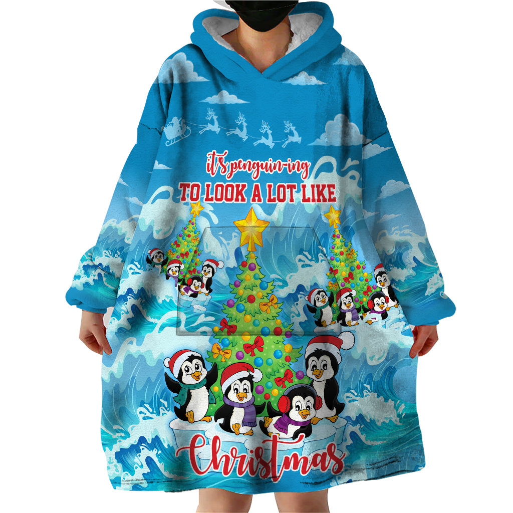 Its Penguin-ing To Look A Lot Like Christmas Wearable Blanket Hoodie - Vibe Hoodie Shop