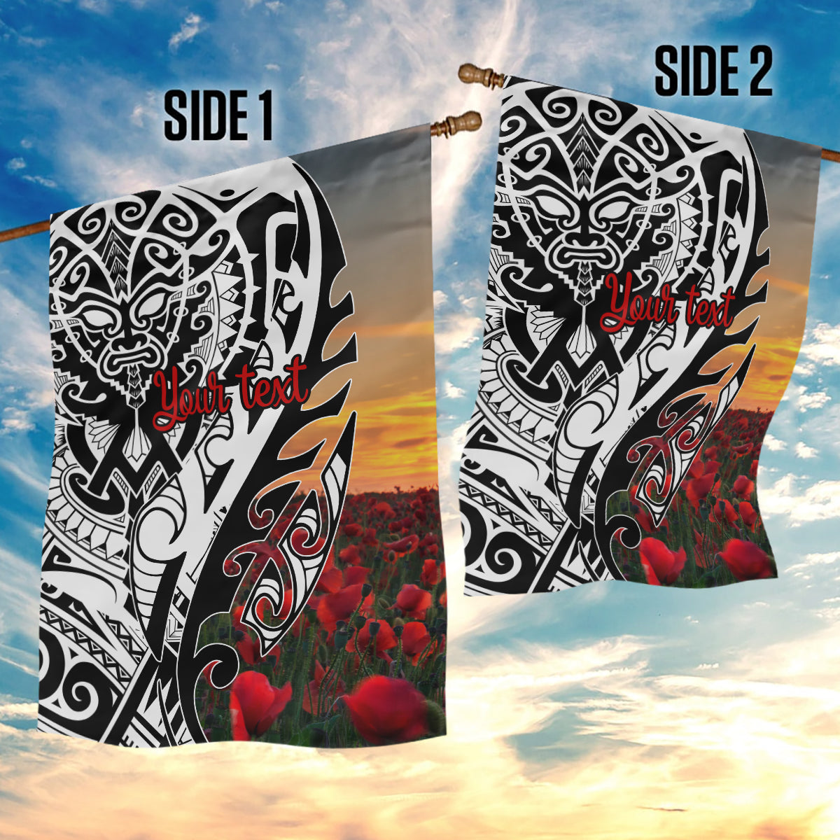 Personalised New Zealand Waitangi and ANZAC day Garden Flag - Vibe Hoodie Shop