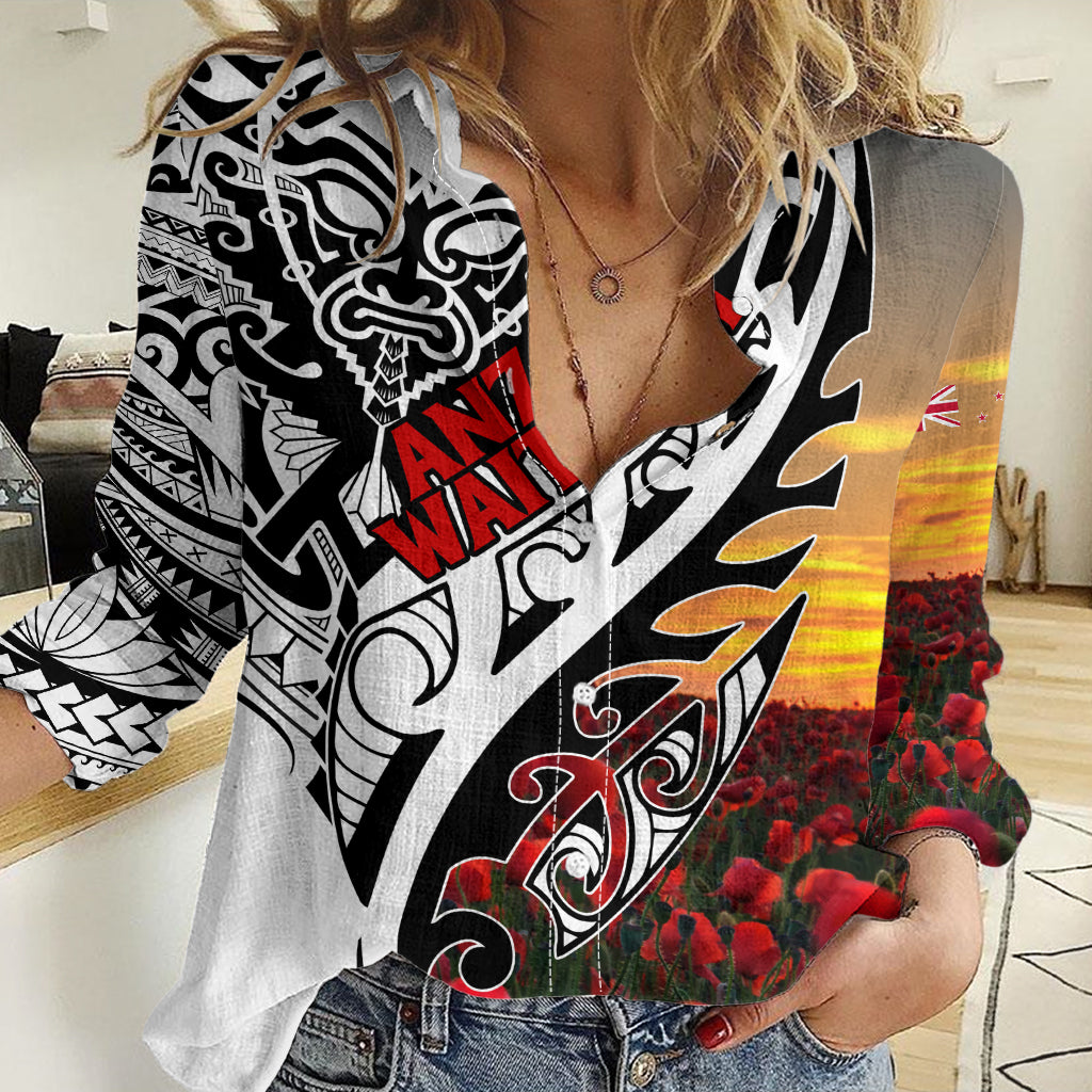 Personalised New Zealand Waitangi and ANZAC day Women Casual Shirt - Vibe Hoodie Shop