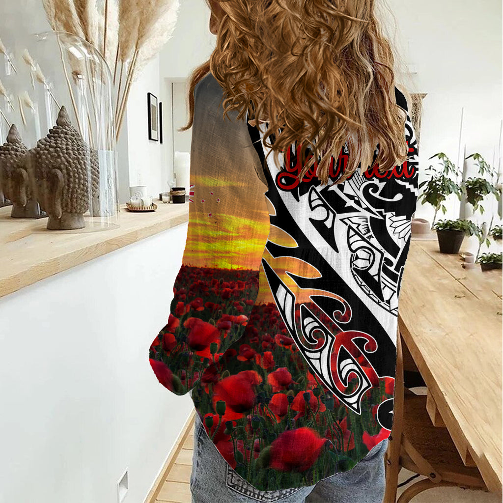 Personalised New Zealand Waitangi and ANZAC day Women Casual Shirt - Vibe Hoodie Shop