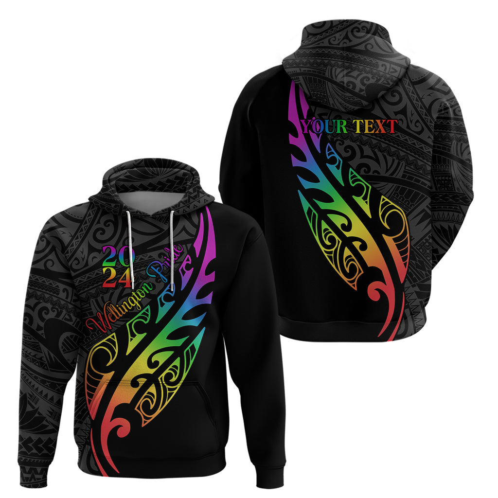 Personalised New Zealand Wellington Pride Hoodie Maori Fern with Pride Flag 2024 LT9 - Vibe Hoodie Shop