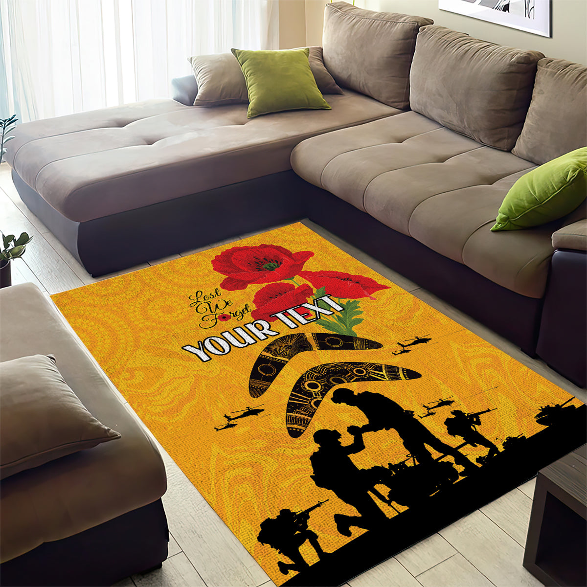 Australia Matildas Soccer ANZAC Custom Area Rug Gallipoli Soldier With Aboriginal Dots Art - Vibe Hoodie Shop