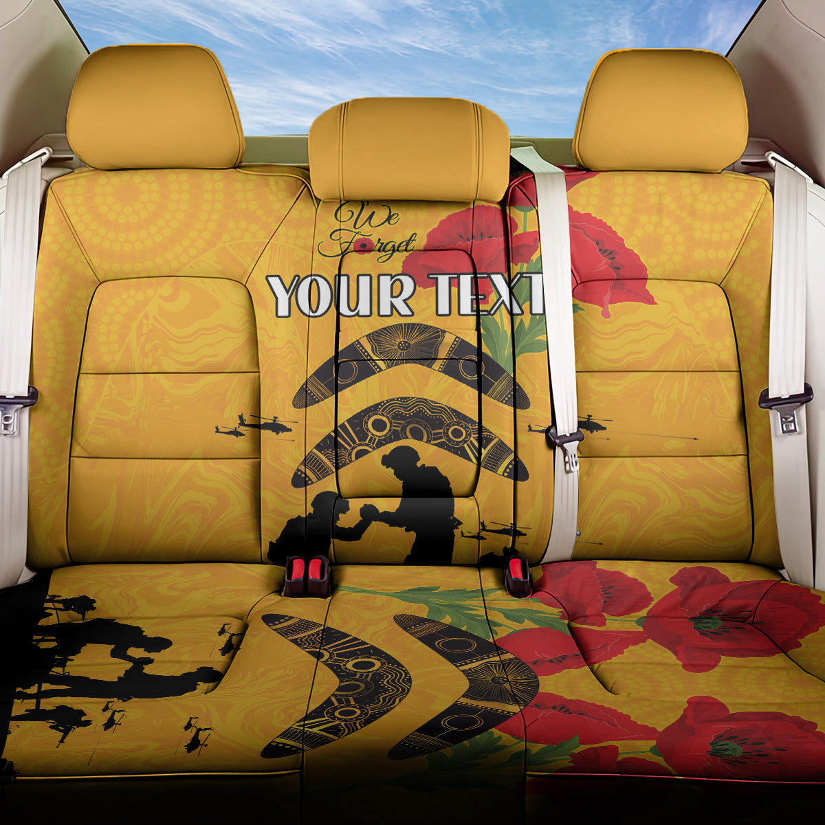 Australia Matildas Soccer ANZAC Custom Back Car Seat Cover Gallipoli Soldier With Aboriginal Dots Art LT9