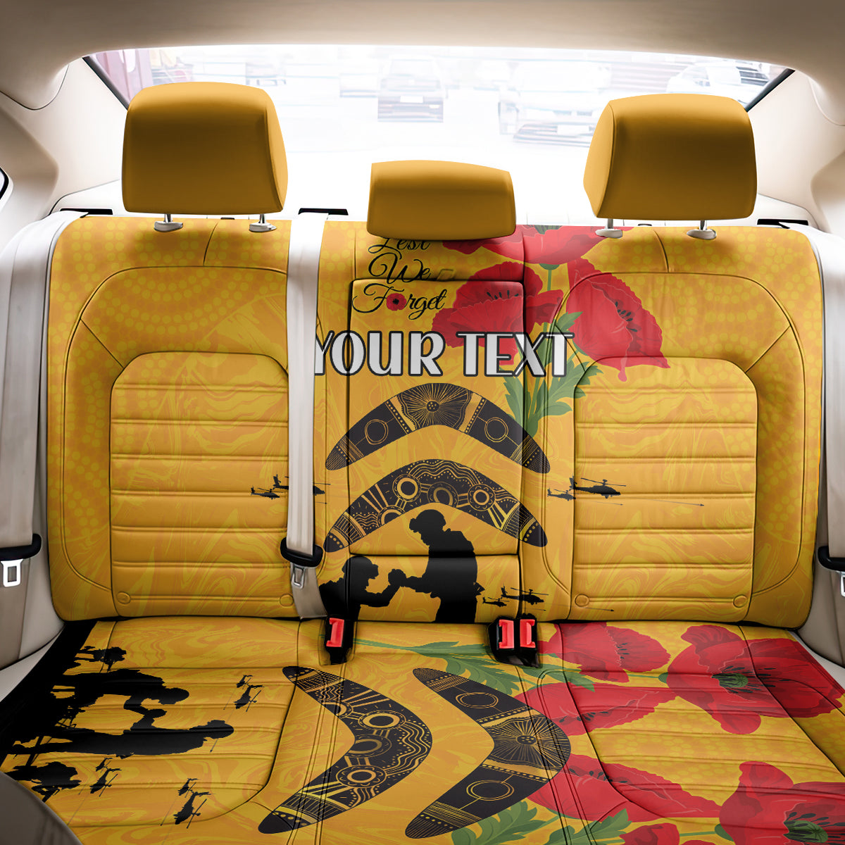 Australia Matildas Soccer ANZAC Custom Back Car Seat Cover Gallipoli Soldier With Aboriginal Dots Art LT9