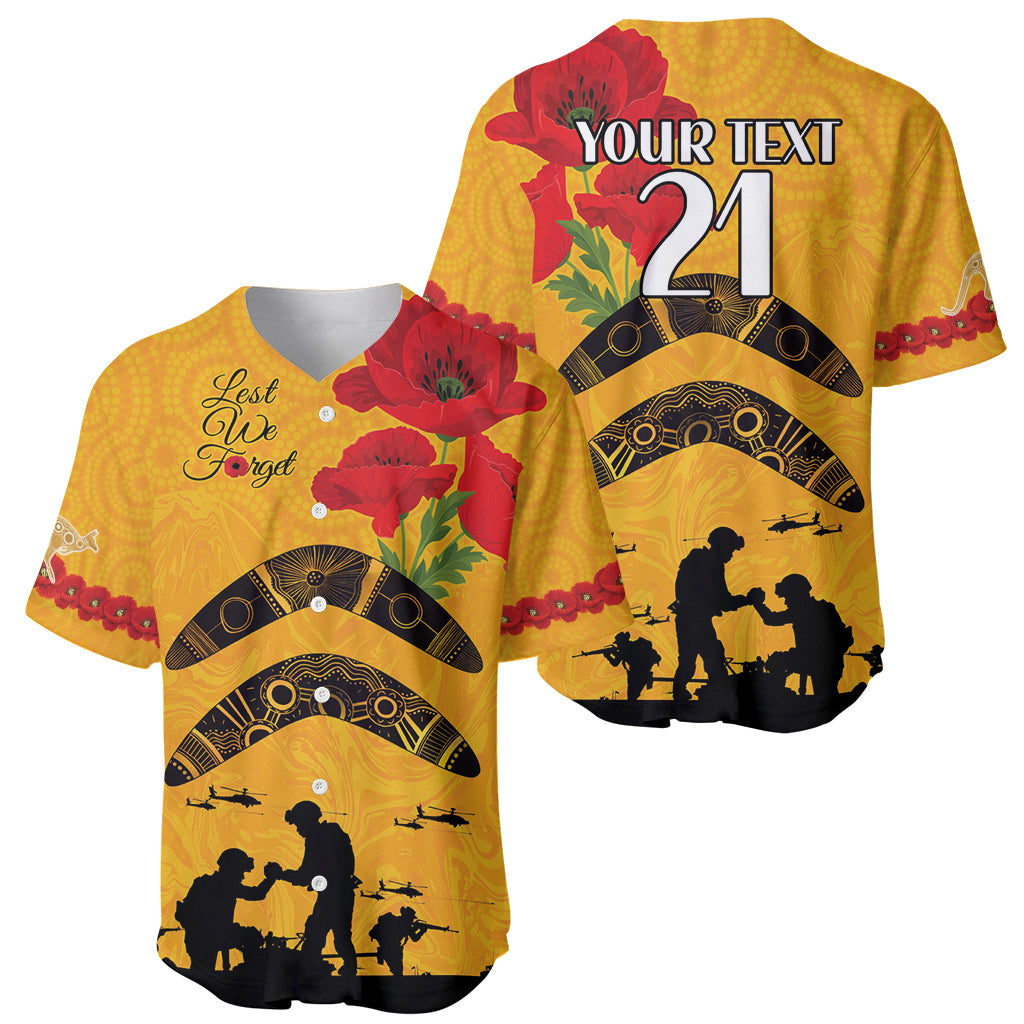 Australia Matildas Soccer ANZAC Custom Baseball Jersey Gallipoli Soldier With Aboriginal Dots Art - Vibe Hoodie Shop