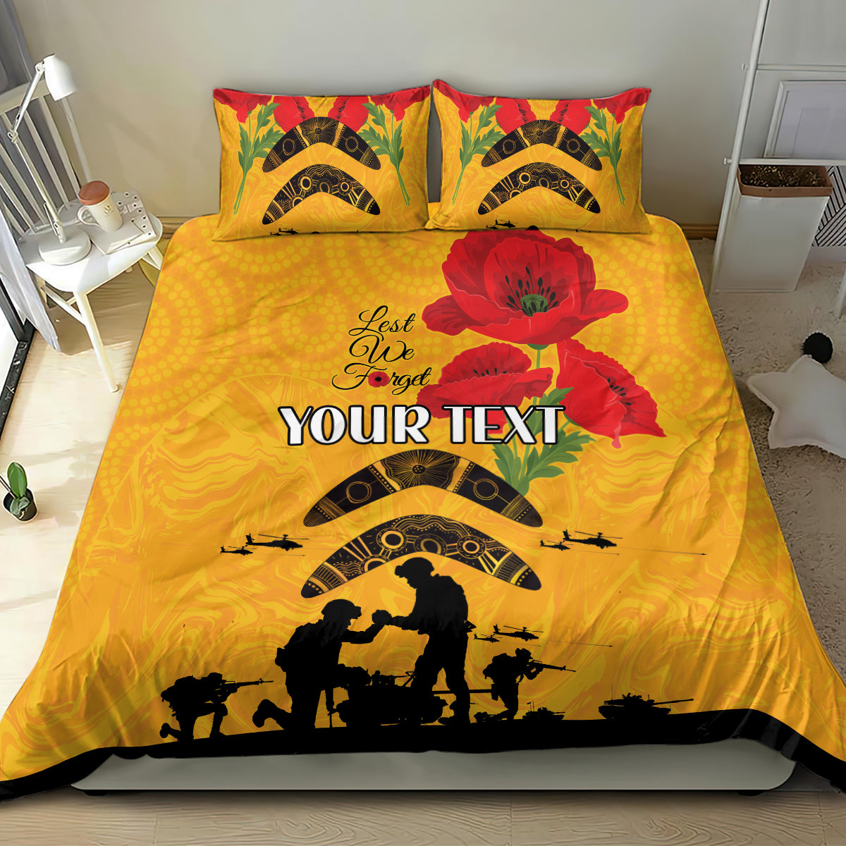 Australia Matildas Soccer ANZAC Custom Bedding Set Gallipoli Soldier With Aboriginal Dots Art - Vibe Hoodie Shop