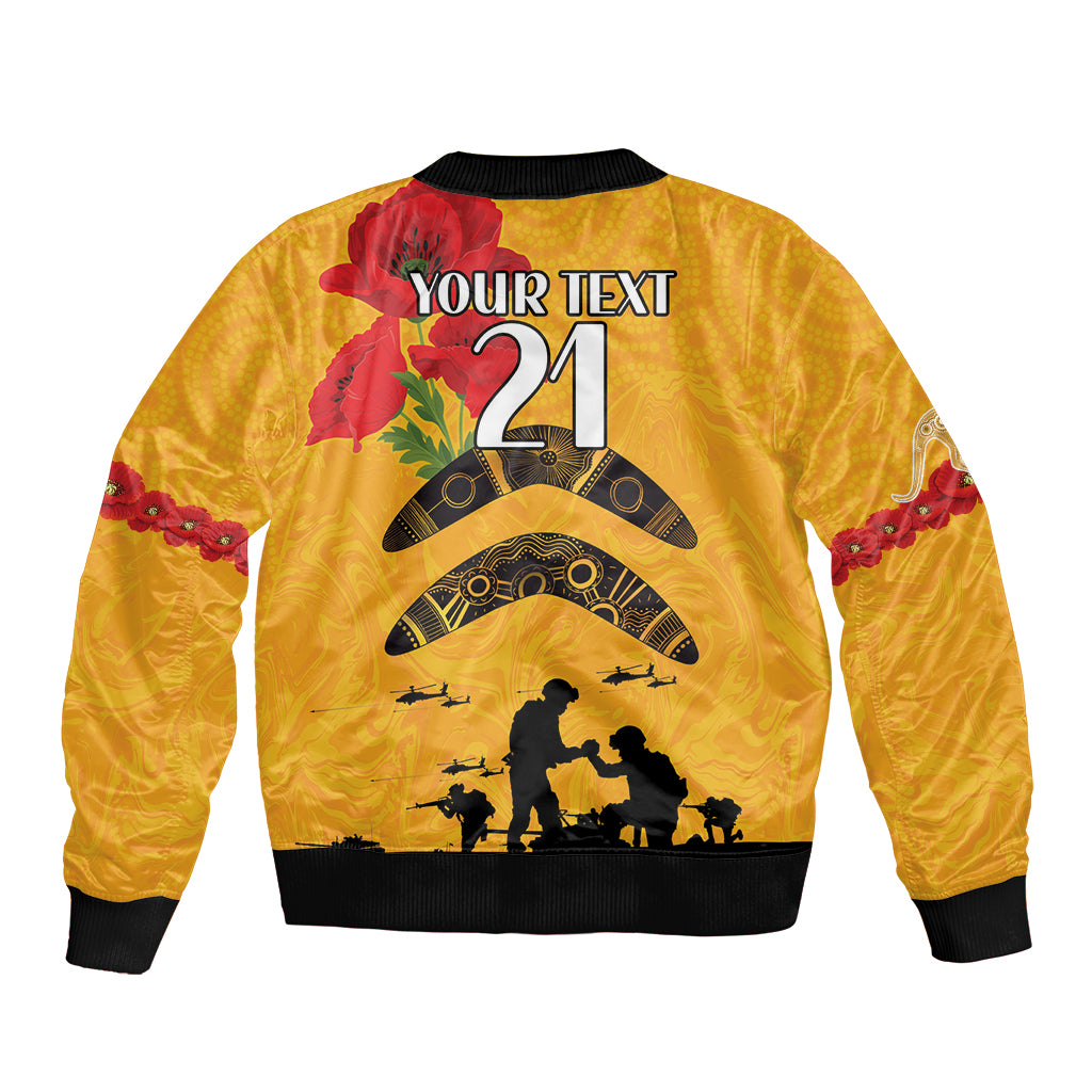 Australia Matildas Soccer ANZAC Custom Bomber Jacket Gallipoli Soldier With Aboriginal Dots Art - Vibe Hoodie Shop