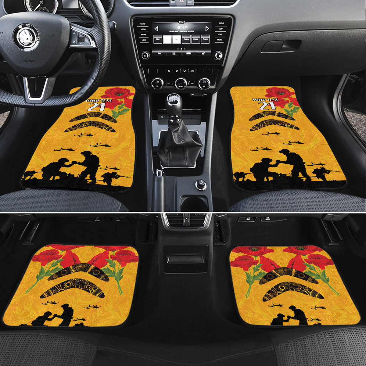 Australia Matildas Soccer ANZAC Custom Car Mats Gallipoli Soldier With Aboriginal Dots Art