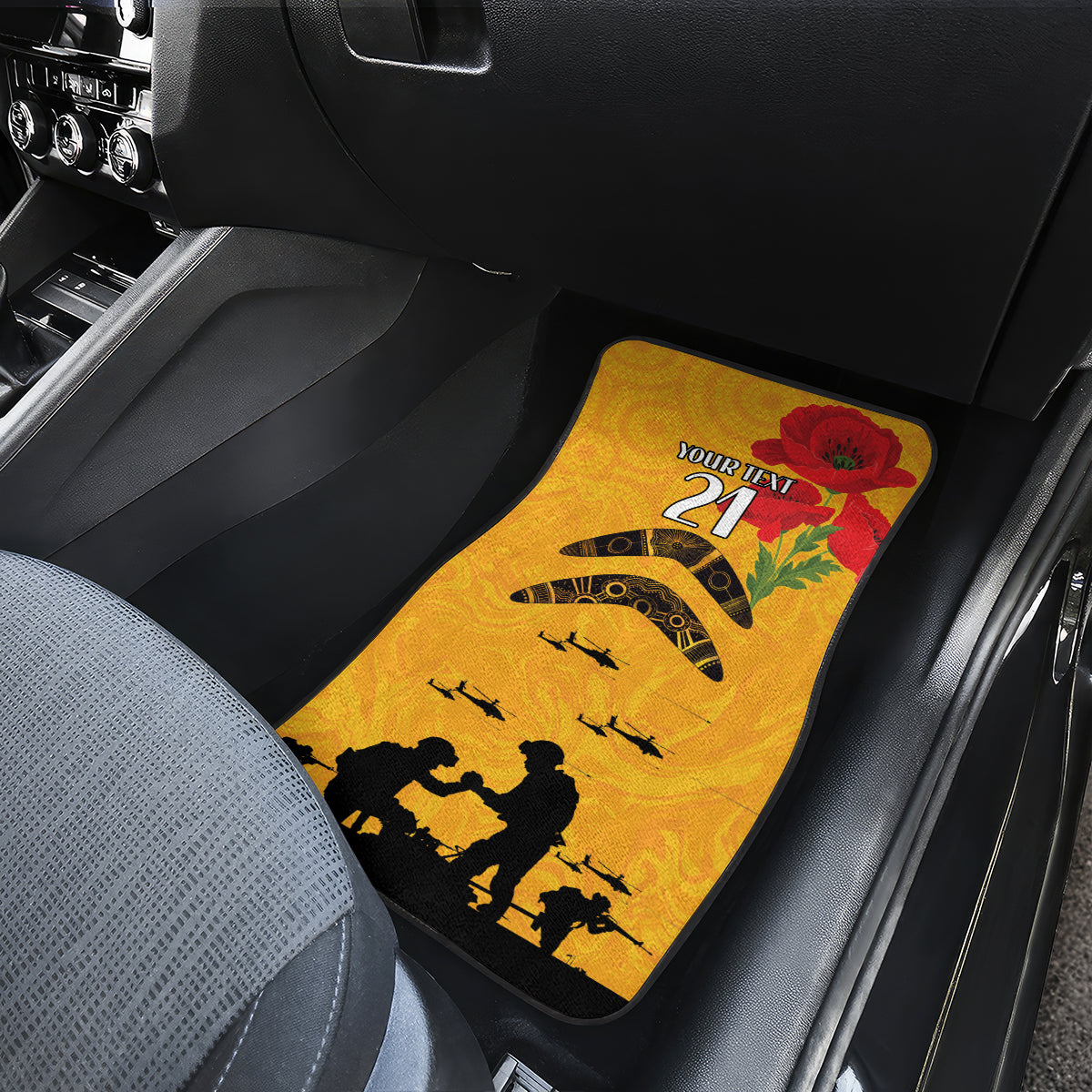 Australia Matildas Soccer ANZAC Custom Car Mats Gallipoli Soldier With Aboriginal Dots Art