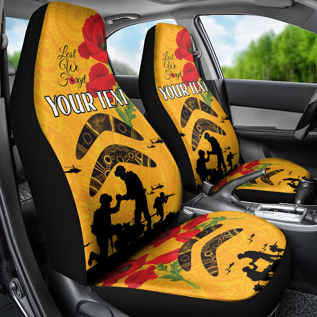 Australia Matildas Soccer ANZAC Custom Car Seat Cover Gallipoli Soldier With Aboriginal Dots Art - Vibe Hoodie Shop