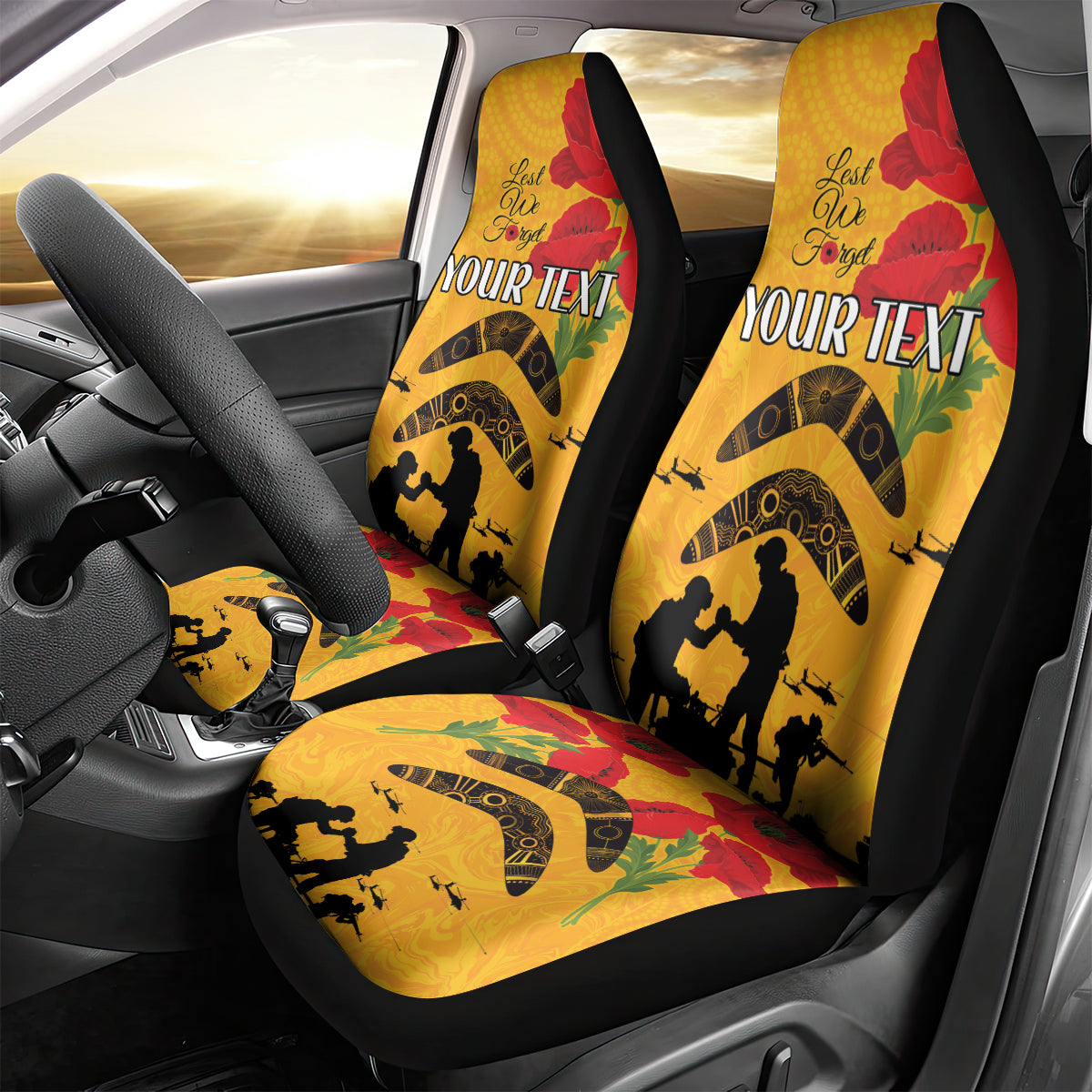 Australia Matildas Soccer ANZAC Custom Car Seat Cover Gallipoli Soldier With Aboriginal Dots Art - Vibe Hoodie Shop