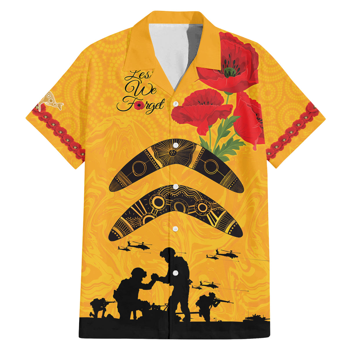 Australia Matildas Soccer ANZAC Custom Family Matching Mermaid Dress and Hawaiian Shirt Gallipoli Soldier With Aboriginal Dots Art