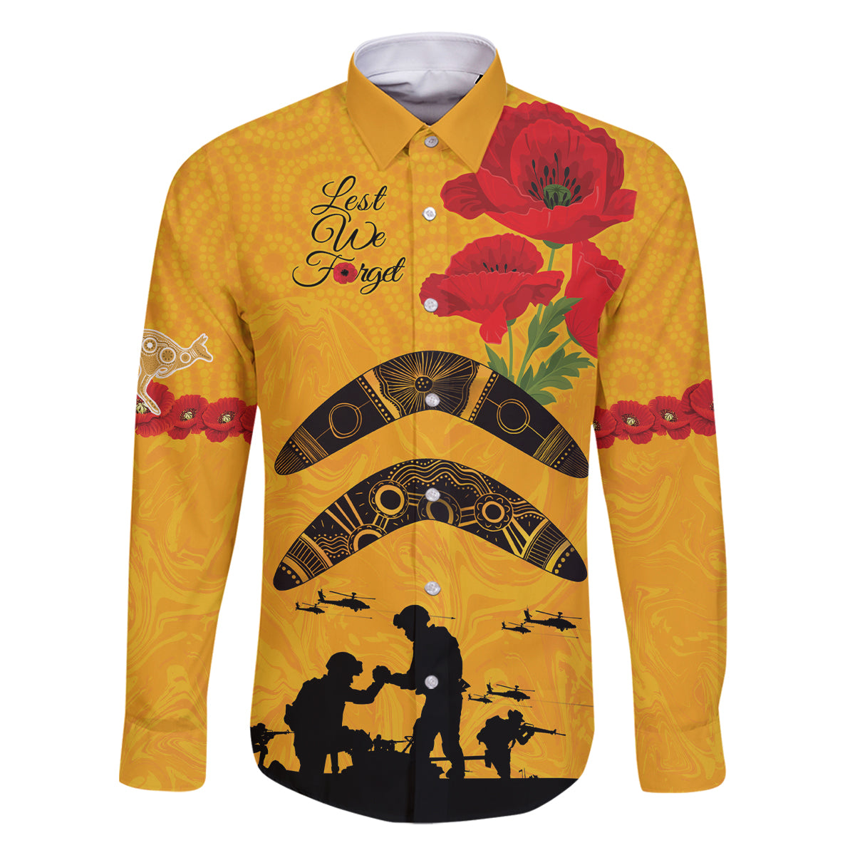 Australia Matildas Soccer ANZAC Custom Family Matching Off Shoulder Long Sleeve Dress and Hawaiian Shirt Gallipoli Soldier With Aboriginal Dots Art